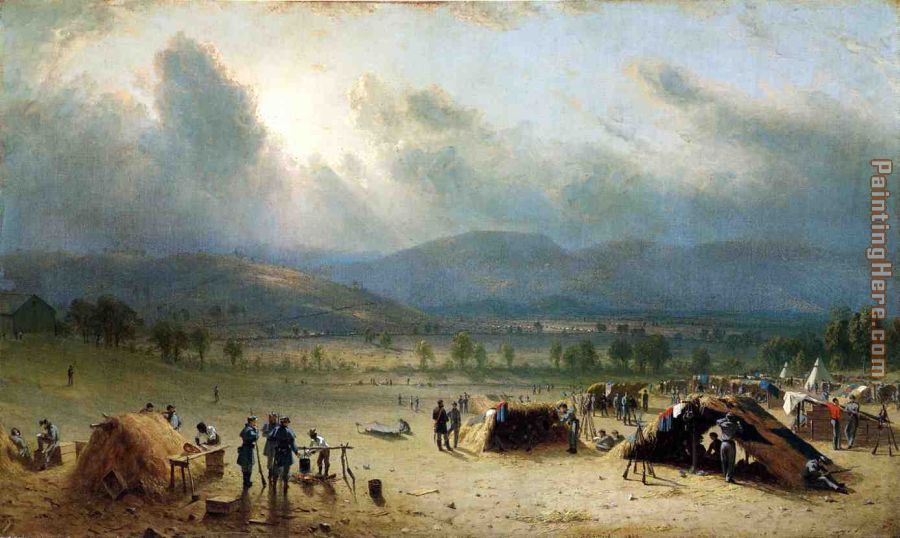 Camp of the Seventh Regiment, near Frederick, Maryland, in July 1863 painting - Sanford Robinson Gifford Camp of the Seventh Regiment, near Frederick, Maryland, in July 1863 art painting